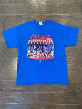 Y2K Royal Blue Chicago Cubs Playoff Fever 2008 Roster Tee